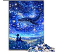 Puzzle da 1000 pezzi per adolescenti Balene sotto il cielo stellato, adatti dai 14 anni in su, giochi educativi per la casa, giocattoli fai da te, opere d'arte, regalo (dimensioni 26x38cm)