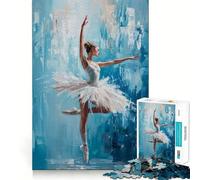 Puzzle da 1000 pezzi per adolescenti,ballerina di danza classica in blu,incastro perfetto,gioco artistico per la mente,regalo,momento di relax,Natale,svago e arte (38x52cm)