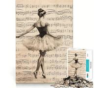 Puzzle da 1000 pezzi per adolescenti,ballerina,spartito musicale,incastro perfetto,arte,gioco per la mente,regalo,momento di relax,gioco,Natale,tempo libero,arte (38x26cm)
