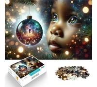 Puzzle da 1000 pezzi per adolescenti Bambino che ammira l'ornamento natalizio Difficile e sfidante Gioco educativo per compleanno e Natale 38x26cm