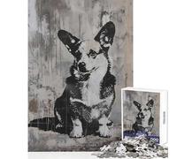 Puzzle da 1000 pezzi per adolescenti Banksy Corgi Dog Urban Art Giocattolo Decorazione da parete Ottimo regalo per giochi rilassanti Giochi difficili e stimolanti (dimensioni 50x75cm)