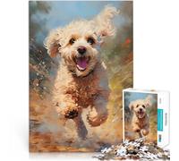 Puzzle da 1000 pezzi per adolescenti Barboncino che corre Gioco di famiglia antistress sfida difficile Adatto per la decorazione del desktop 75x50cm