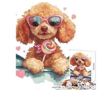 Puzzle da 1000 pezzi per adolescenti Barboncino con lecca-lecca Giocattolo educativo Ottimi regali e giocattoli Giochi rilassanti Aiutano l'esercizio del cervello Dimensioni 38x26cm