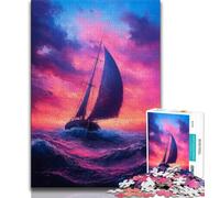 Puzzle da 1000 pezzi per adolescenti barca a vela dipinto a olio giochi educativi decorazione per la casa regalo di compleanno regali arte murale 75x50cm