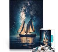 Puzzle da 1000 pezzi per adolescenti Barca a vela Via Lattea Giocattoli di gioco impegnativi Collezione di artisti, Belle arti 38x26cm