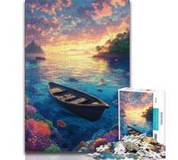 Puzzle da 1000 pezzi per adolescenti, barca sul mare, puzzle da 1000 pezzi per adulti, giocattoli, giochi educativi, antistress, migliora l'amore tra coppie, 75x50cm