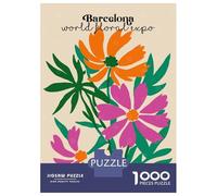 Puzzle Da 1000 Pezzi Per Adolescenti Barcelona Floral Expo Puzzle Per Adolescenti Gioco Pratico Decorazione Perfetta Per È Ideale Come Regalo 52x38cm/1000pcs