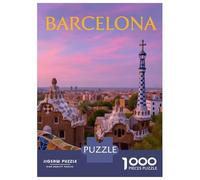 Puzzle Da 1000 Pezzi Per Adolescenti Barcelona Park Güell at Sunset Puzzle Per Adulti Gioco Pratico Assemblaggio Di Modelli Regali Unici Per Compleanni E Occasioni Speciali 52x38cm/1000pcs