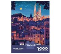 Puzzle Da 1000 Pezzi Per Adolescenti Barcelona Spain Cityscape at Night Puzzle Per Adulti Giochi Rilassanti Che Migliorano La Memoria Regali Unici Per Compleanno E Natale 70x50cm/1000pcs