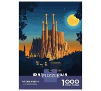 Puzzle Da 1000 Pezzi Per Adolescenti Barcelona Spain Sagrada Familia Illustration Puzzle Per Adulti Giochi Per Famiglie Un'opera D'arte Regali Unici Per Compleanno E Natale 52x38cm/1000pcs