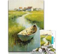Puzzle da 1000 pezzi per adolescenti Barche sul lago, giocattoli, giochi educativi, antistress, regali unici per compleanni e compleanni 38x26cm