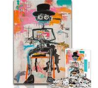 Puzzle da 1000 pezzi per adolescenti Basquiat Robot, puzzle da 1000 pezzi, gioco stimolante, giocattoli, decorazione da parete, regali unici per compleanno e Natale (dimensioni 75x50cm)