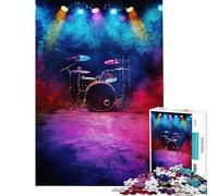 Puzzle da 1000 pezzi per adolescenti batteria sotto le luci del palcoscenico aiuta l'esercizio cerebrale decorazione murale per la casa giocattolo adatto a persone dai 14 anni in su (38x52cm)