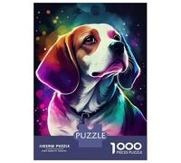 Puzzle Da 1000 Pezzi Per Adolescenti Beagle Dog Colorful Puzzle Per Adulti Giocattolo Decorazione Da Parete Vacanza A Casa Ammazzare Il Tempo È Ideale Come Regalo 52x38cm/1000pcs