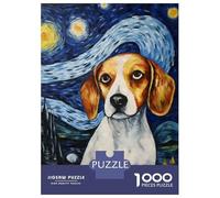 Puzzle Da 1000 Pezzi Per Adolescenti Beagle Dog Starry Night Puzzle Per Adulti Gioco Pratico Assemblaggio Di Modelli Regali Unici Per Compleanni E Occasioni Speciali 52x38cm/1000pcs