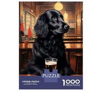 Puzzle Da 1000 Pezzi Per Adolescenti Beer Flat Coated Retriever Puzzle Per Adulti Gioco Rompicapo Regalo Di Compleanno Aiuta Ad Allenare Il Cervello 70x50cm/1000pcs