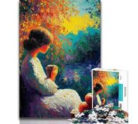 Puzzle da 1000 pezzi per adolescenti bella donna dipinta a olio puzzle per adulti attività divertente per la casa giocattoli per i giorni di pioggia regali di compleanno 75x50cm