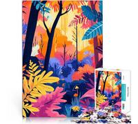 Puzzle da 1000 pezzi per adolescenti Bella foresta autunnale, arte minimalista Sfida difficile offerte come regali per tutta la famiglia 38x26cm