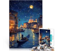 Puzzle da 1000 pezzi per adolescenti Bella notte a Venezia Giocattolo educativo antistress Decorazione murale Regali unici per compleanno e Natale 38x26cm