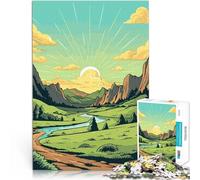 Puzzle da 1000 pezzi per adolescenti Bella valle di montagna Giochi educativi Decorazione della casa Giocattoli per la decorazione della casa 52x38cm