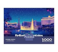 Puzzle Da 1000 Pezzi Per Adolescenti Bellagio Fountains Las Vegas Night Puzzle Per Adolescenti Gioco Pratico Decorazione Murale Difficile Da Completare 38x26cm/1000pcs