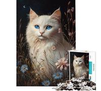 Puzzle da 1000 pezzi per adolescenti Bellezza al chiaro di luna con baffi sfida per la mente e l'intelligenza giocattolo avvincente giochi divertenti difficile ottimo regalo (dimensioni 38x52cm)