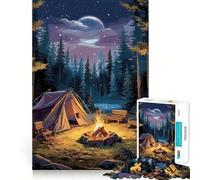 Puzzle da 1000 pezzi per adolescenti,bellissimo campeggio notturno,con incastri fluidi,divertente e stimolante per lo sviluppo cognitivo,ideale per il tempo libero e le festività (38x26cm)