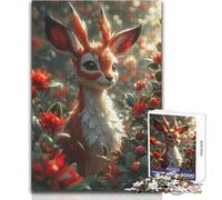 Puzzle da 1000 pezzi per adolescenti, bellissimo cartone animato di gazzella, ideale per alleviare lo stress, attività ricreative, giocattolo artigianale con taglio ultra preciso, dimensioni 50x75cm