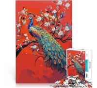 Puzzle da 1000 pezzi per adolescenti Bellissimo pavone sul ramo giochi divertenti per famiglie Gioco educativo per compleanno e Natale 52x38cm