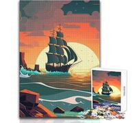 Puzzle da 1000 pezzi per adolescenti, bellissimo veliero, bellissimo design, gioco, regalo di compleanno, opera d'arte, dimensioni 50x75cm