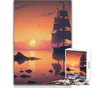 Puzzle da 1000 pezzi per adolescenti, bellissimo veliero, bellissimo design, gioco, regalo di compleanno, opera d'arte, dimensioni 38x26cm