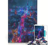 Puzzle da 1000 pezzi per adolescenti, Berlino futuristica, luci notturne cyberpunk al neon, giochi educativi, corsa a tempo, collezione d'artista, belle arti 38x52cm