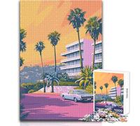 Puzzle da 1000 pezzi per adolescenti Beverly Hills Vaporwave Gioco impegnativo Giocattoli Decorazioni per la casa Regali di Babbo Natale segreto Dimensioni 38x26cm