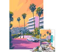 Puzzle da 1000 pezzi per adolescenti Beverly Hills Vaporwave gioco interattivo educativo regalo di Babbo Natale segreto ideale per passare il tempo durante le vacanze (dimensioni 75x50cm)