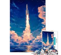 Puzzle da 1000 pezzi per adolescenti Beyond The Horizon︰ Rocket to The Stars Gioco per famiglie Sfida di intelligenza Giocattolo avvincente Opera d'arte Regalo Attività per famiglie (38x52cm)