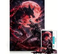 Puzzle da 1000 pezzi per adolescenti,bianco e nero,demone lupo,taglio netto,puzzle logico,gioco per il tempo libero,regalo di Natale rilassante (50x75cm)