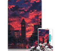 Puzzle da 1000 pezzi per adolescenti Big Ben al sole della sera per adulti, 1000 pezzi, giocattoli per l'intrattenimento della famiglia, ideali come regalo per tutta la famiglia, 26x38cm
