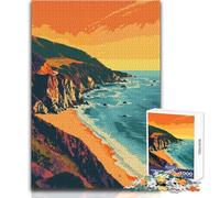 Puzzle da 1000 pezzi per adolescenti Big Sur Beach Coast Art Family Fun & Game Night Decorazione perfetta Giocattoli fai da te Dimensioni 38x52cm