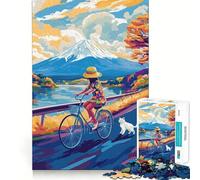 Puzzle da 1000 pezzi per adolescenti "Biking Bliss︰" con i colori del Monte Fuji Gioco divertente e stimolante,ideale per il tempo libero e le festività Regalo perfetto (38x26cm)