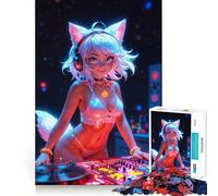Puzzle da 1000 pezzi per adolescenti,bikini,DJ,volpe,ragazza anime,taglio netto,puzzle logico,gioco per il tempo libero,regalo di Natale rilassante (50x75cm)