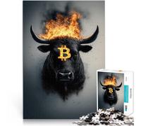 Puzzle da 1000 pezzi per adolescenti Bitcoin Bull Antistress Vacanza in patria Uccidere il tempo Migliorare l'amore tra le coppie 75x50cm