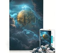 Puzzle da 1000 pezzi per adolescenti Bitcoin Crypto Storm, giochi rilassanti, corsa di velocità manuale, ideale per compleanni e Natale 38x52cm