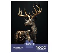 Puzzle Da 1000 Pezzi Per Adolescenti Black And Gold Deer Puzzle Per Adulti Giochi Rilassanti Analisi E Logica Regali Di Natale E Compleanno 52x38cm/1000pcs