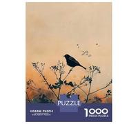 Puzzle Da 1000 Pezzi Per Adolescenti Black Bird on Branch Silhouette Art Puzzle Per Adolescenti Gioco Pratico Un'opera D'arte Regali Unici Per Compleanno E Natale 38x26cm/1000pcs