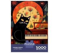Puzzle Da 1000 Pezzi Per Adolescenti Black Cat Play The Piano Puzzle Per Adulti Giocattolo Decorazione Da Parete Analisi E Logica Aiutano L'esercizio Del Cervello 38x26cm/1000pcs