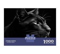 Puzzle Da 1000 Pezzi Per Adolescenti Black Cat Portrait Puzzle Per Adulti Giochi Per Famiglie Decorazione Da Parete Regali Unici Per Compleanno E Natale 38x26cm/1000pcs