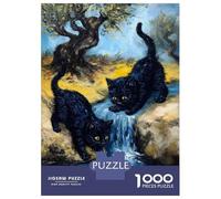 Puzzle Da 1000 Pezzi Per Adolescenti Black Cats And Apple by Waterfall Puzzle Giocattolo Decorazione Da Parete Sfida Difficile Regalo Di Compleanno, Regali, 70x50cm/1000pcs