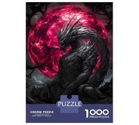 Puzzle Da 1000 Pezzi Per Adolescenti Black Dragon Under Blood Moon Puzzle Giocattolo Decorazione Da Parete Sfida Difficile Regalo Di Compleanno, Regali, 70x50cm/1000pcs