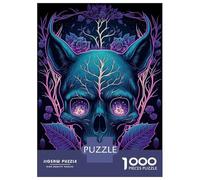 Puzzle Da 1000 Pezzi Per Adolescenti Black Light Cat Skull Puzzle Per Adolescenti Gioco Per Famiglie Migliora La Memoria Regali Unici Per Compleanno E Natale 38x26cm/1000pcs