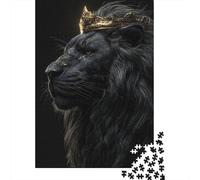 Puzzle Da 1000 Pezzi Per Adolescenti Black Lion King Crown-1 Puzzle Antistress Giocattoli Regalo Per Donne È Ideale Come Regalo 52x38cm/1000pcs